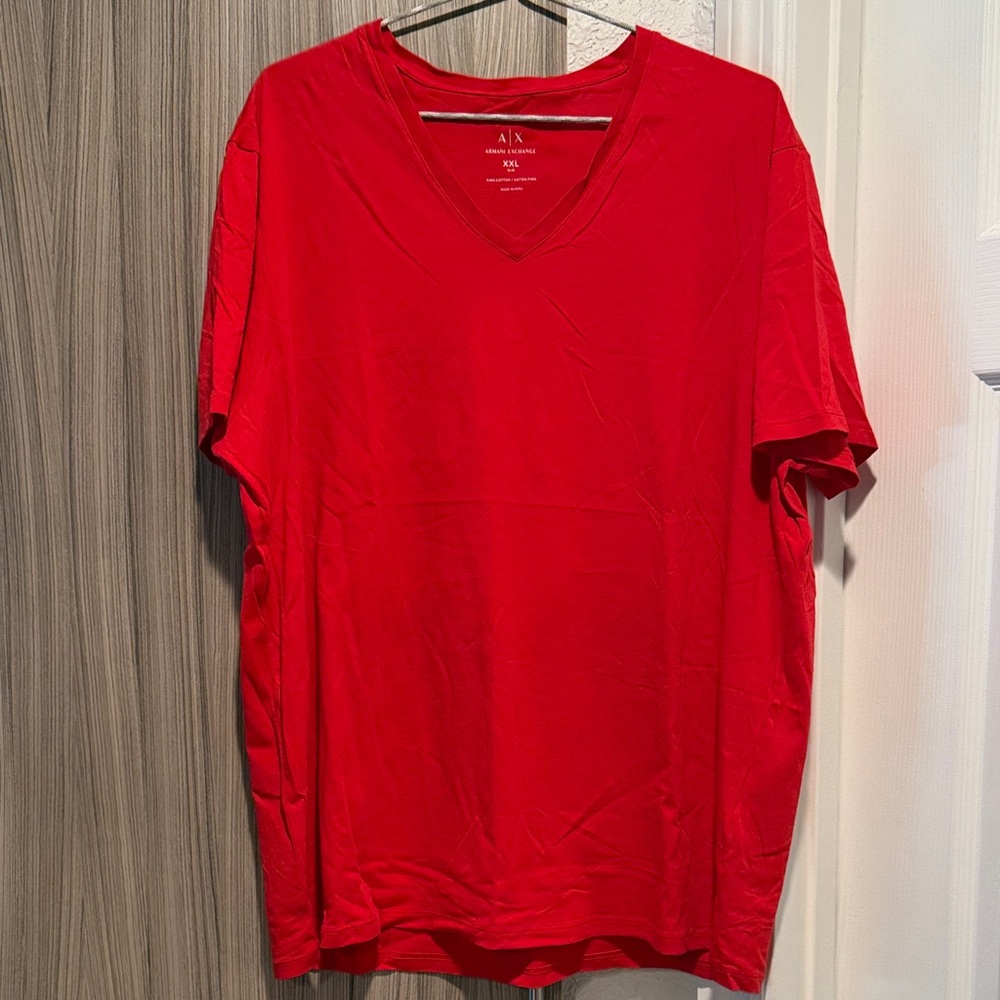 Armani Exchange Red Short Sleeve Tee